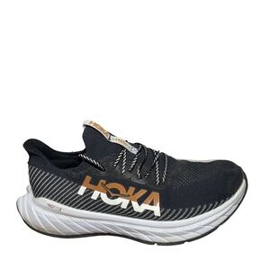 Hoka Men's Black White and Tan Running Shoe - Carbon X 2 Style size 13 D